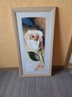 Wandbild Rosenmotiv mit Holzrahmen hell guter Zustand