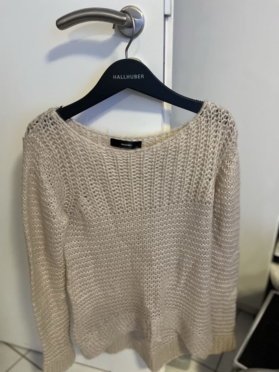 Hallhuber Maglioni & Felpe: Damen Pullover Hallhuber beige grob gestrickt Grösse S – Usato da Igis venduto da nonni09