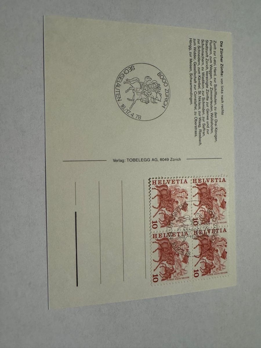 Cartoline postali: Postkarte zürich 1978 – Nuovo (secondo la descrizione) da Bütschwil venduto da sof_p98b 1
