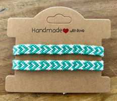Set 2x Armband / Freundschaftsband Herz, Neu & handgemacht