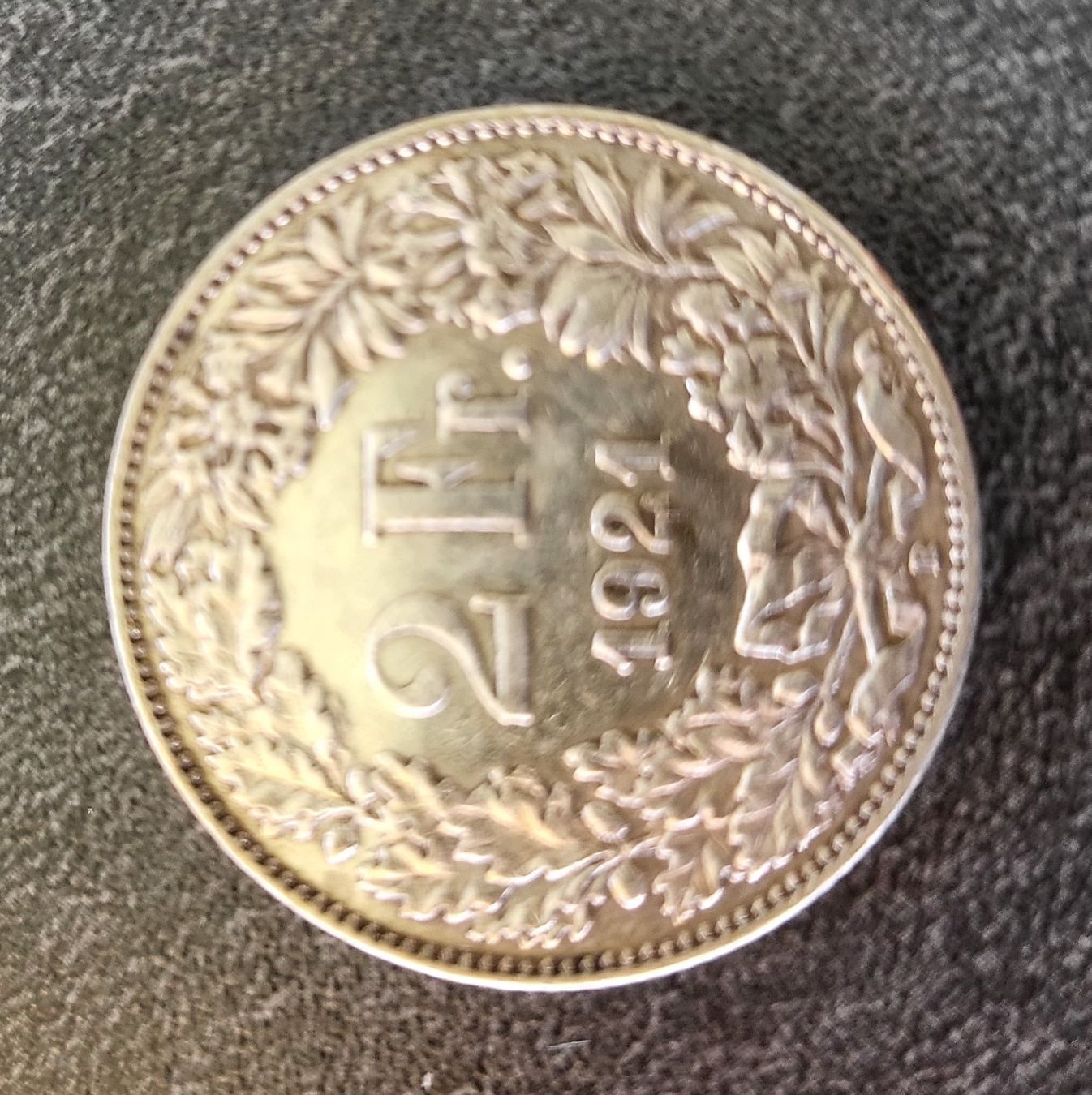 Tutti le monete: 2x   2 FR  Münze 1921 Silber – Usato da Kriens venduto da tobi-card 2