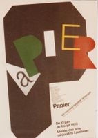 PAPIER NOUVEL ART EXPO LAUSANNE 1983 Affiche originale