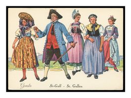 COSTUMES HISTORIQUES CANTONS SUISSES "St.Gall / St.Gallen"