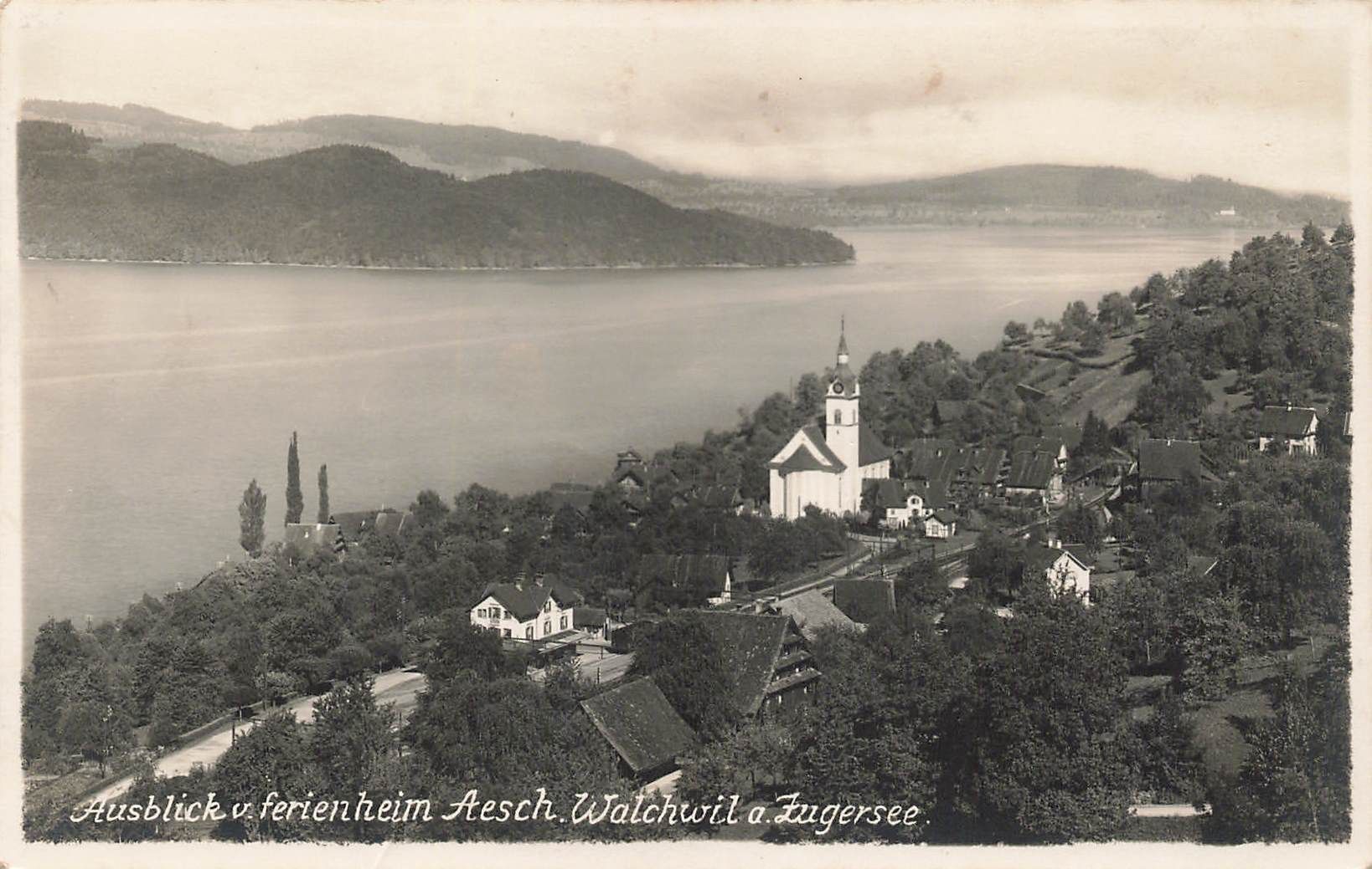 Cartoline postali: Ausblick Ferienheim aesch walchwil Zugersee – Usato da Biasca venduto da Blenio71