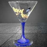 🍸Vintage Cocktailglas RocknRoll 80er Blau Retro 🍸🎸