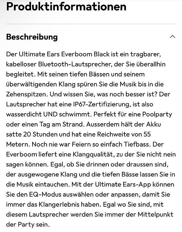 Ultimate Ears Lautsprecher: UE Everboom Black – Gebraucht aus Schlieren von kumsal.aykac 1