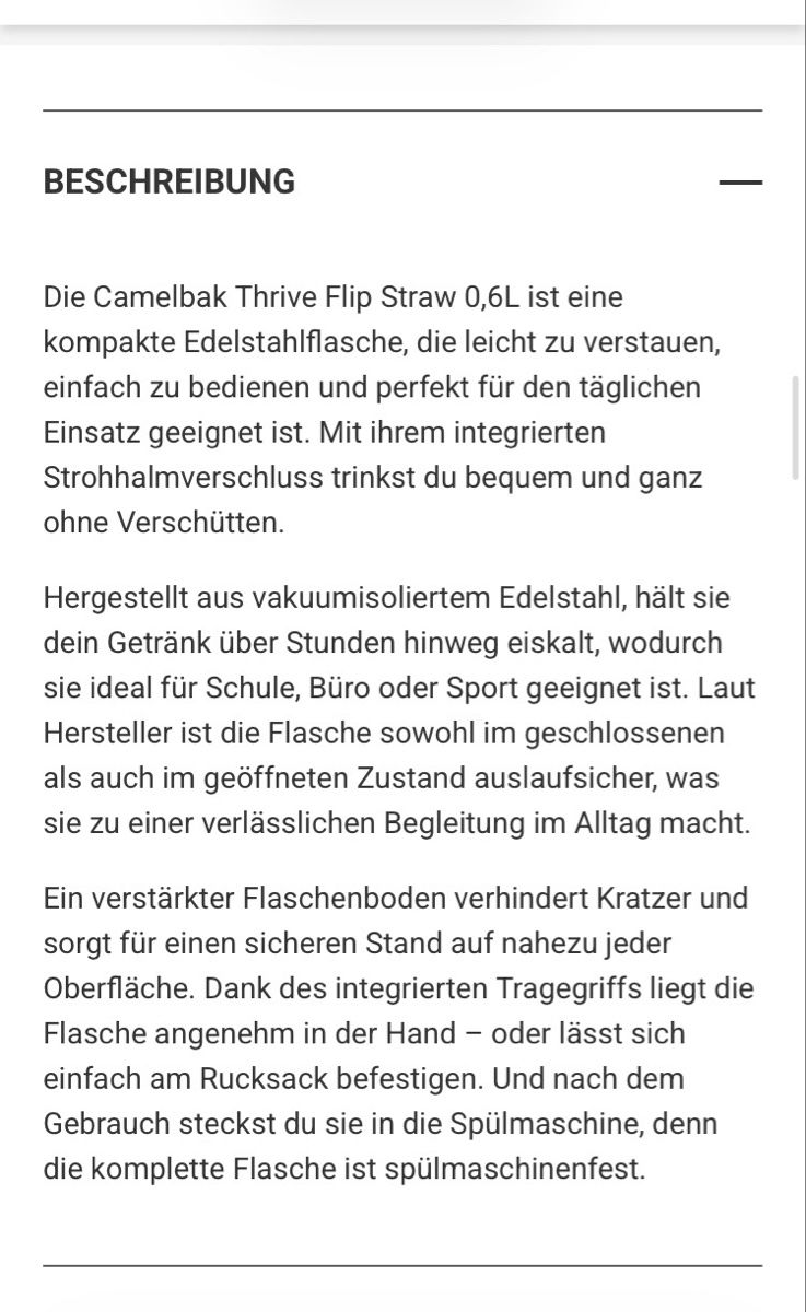 Camelbak Gourdes & Thermos: Camelbak Isolierflasche neu – Neuf avec emballage d'origine à Bremgarten AG par merlindimi 5
