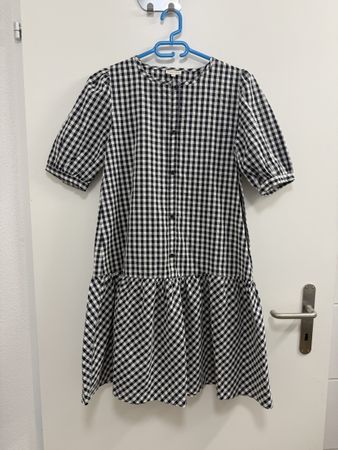 PomPdeLux Kleid, Gr. 146/152, Schwarz Weiss Kariert, Sommer