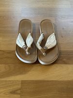 Tommy Hilfiger Damen Zehentrenner Gr. 37 – Beige/Weiss