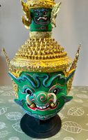 Thai Khon Maske Deko / Farbe Grün