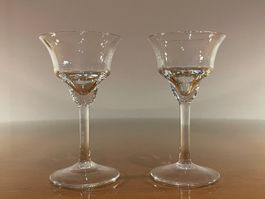 2 Elegante Likörgläser, Vintage, Kristallglas, Schnapsgläser