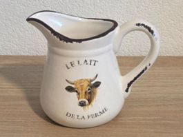 Vintage Keramik-Milchkrug „Le Lait de la Ferme“–Shabby Chic