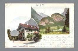 1901, KANDERSTEG, HOTEL & PENSION BÄREN (ECKBÜGE)