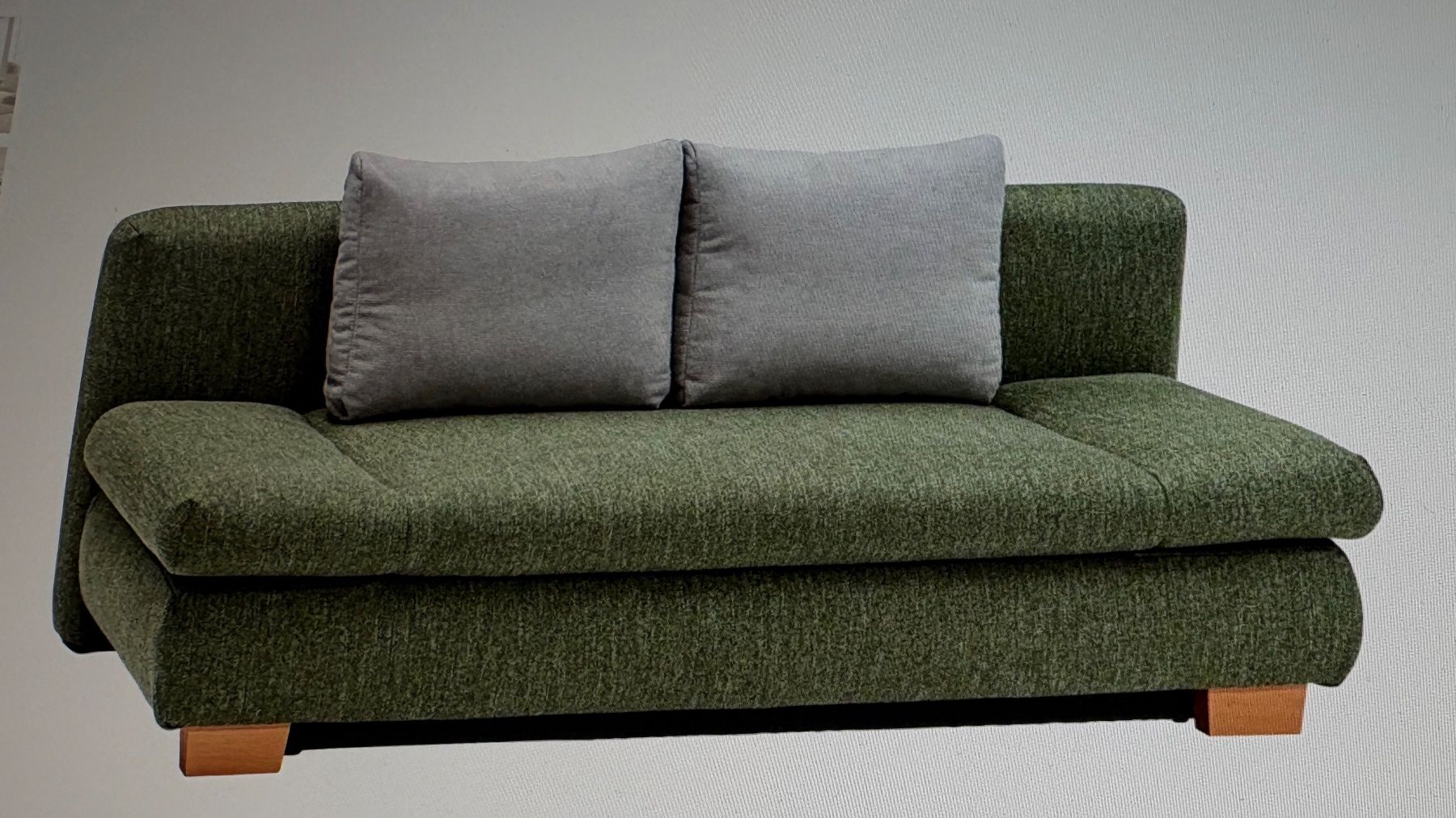 Pfister Sofas: Bettsofa Stoff dunkelgrün Tweed – Gebraucht aus Lachen SZ von loewin63