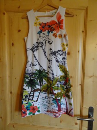 Weisses DESIGUAL Kleid blickdicht Gr. S - 240864
