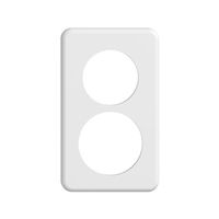 Abdeckplatte STANDARDdue 2×1 weiss 1×Ø50. 1×Ø58, Feller