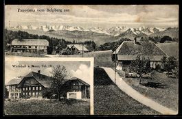 AK Belp, Gasthof zum Kreuz, Panorama vom Belpberg aus