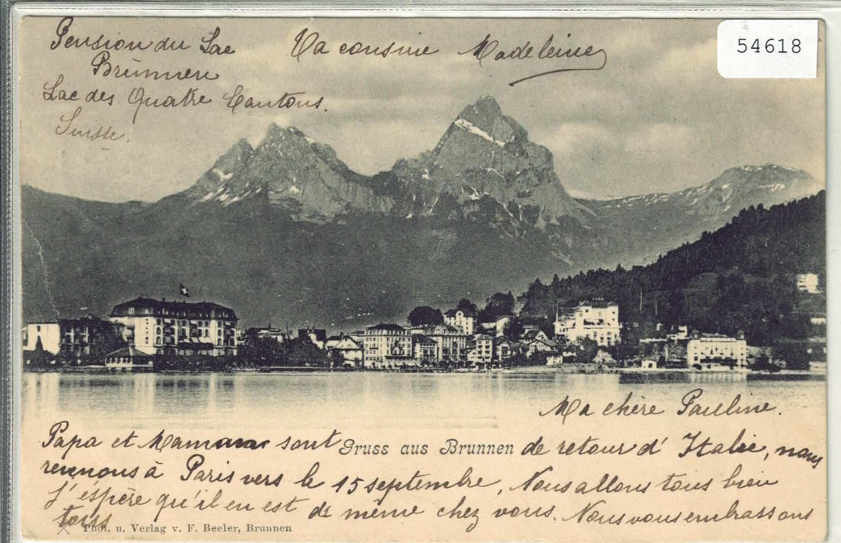 Cartoline postali: Gruss aus Brunnen 1903 – Usato da Ettingen venduto da Kartenplanet