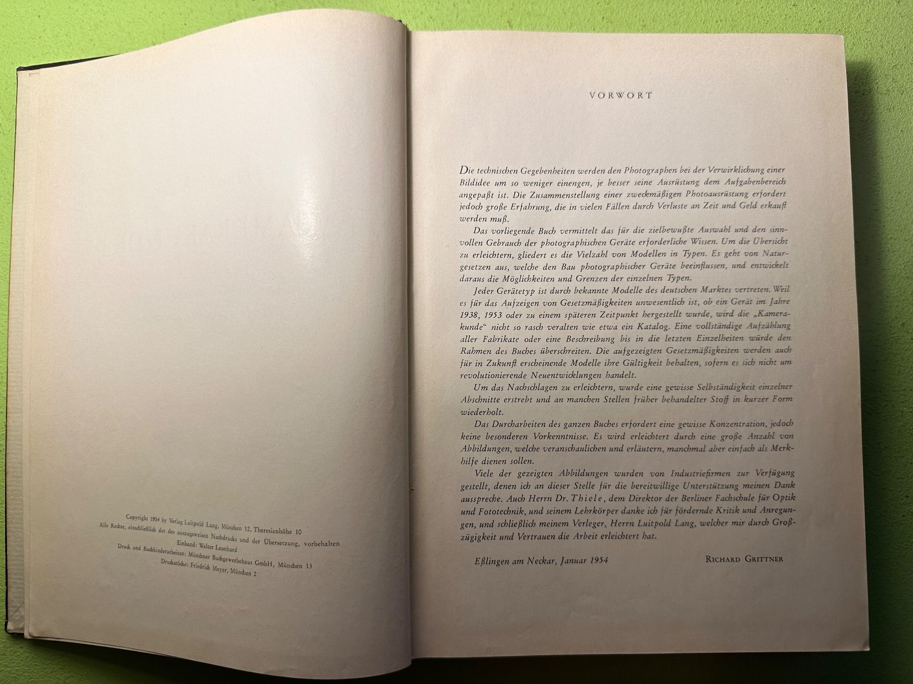 Livres: Richard Grittner: Handbuch der Kamerakunde. – D'occasion à Zürich par allp 2