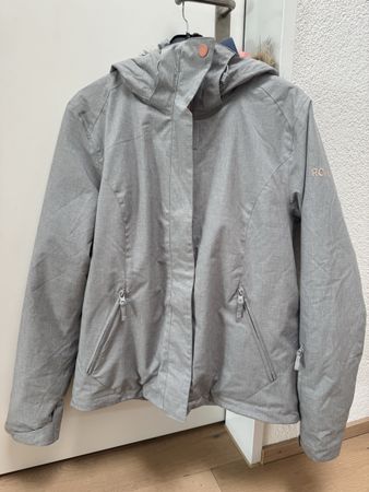 Roxy Skijacke grau mit Kapuze, Grösse L