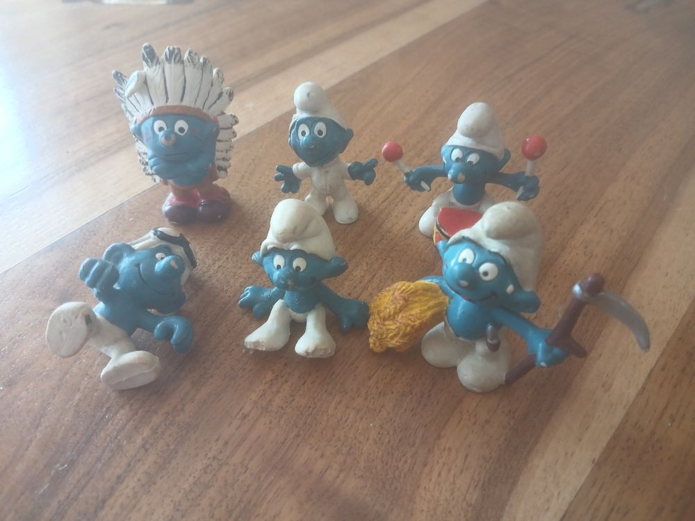 56 Figurines Schtroumpfs Vintage – Plastique (Occasion, Lot De Collection)