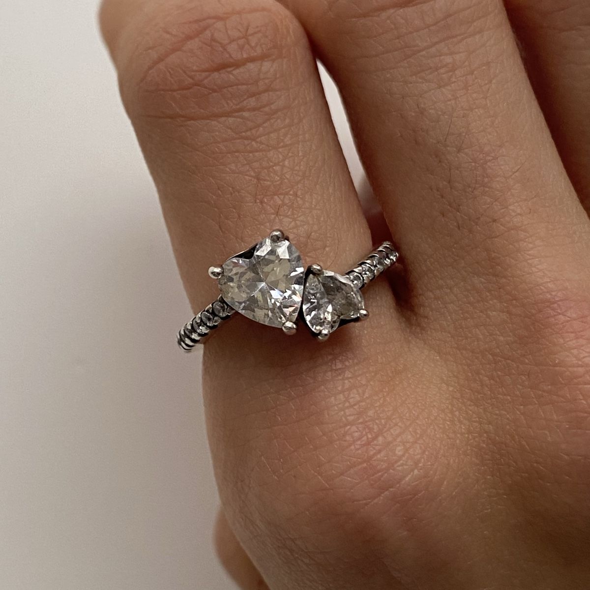 Ringe: Silber 925 Doppelte Herz Ring – Gebraucht aus Givisiez von dor_xb9k