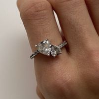Silber 925 Doppelte Herz Ring