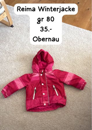 Winterjacke Reima pink gestreift Grösse 80 gebraucht