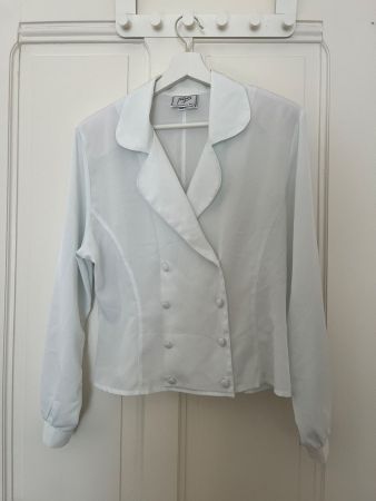 Vintage 80s Bluse weiss/ Vintage 80s chemisier femme blanc