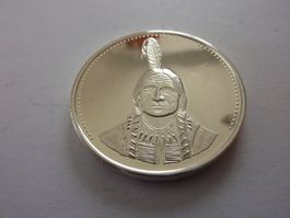 Silbermedaille aus Amerika : Sitting Bull , Sioux