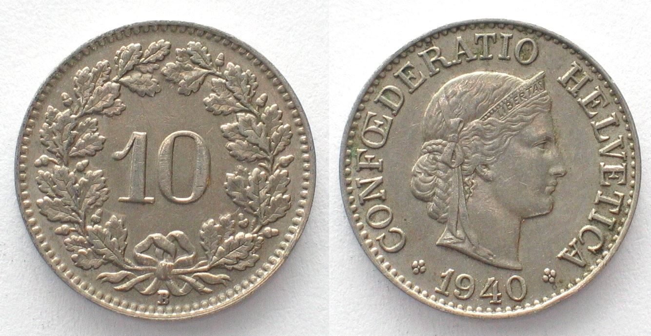 Tutti le monete: CH 10 Rappen 1940 fast unz! – Usato da Riehen venduto da sesambestcoins2004