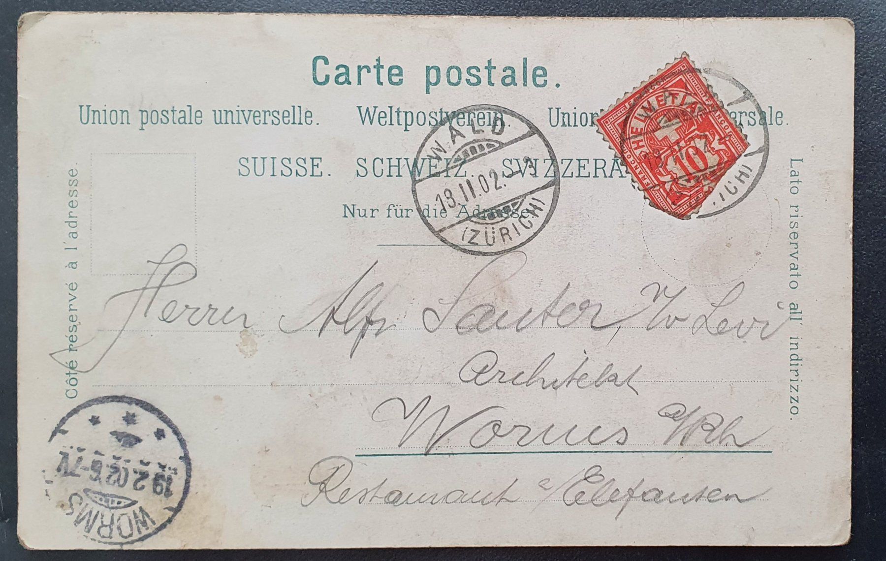 Cartoline postali: Gruss aus Wald 1902 – Usato da Kreuzlingen venduto da Rschweiz1 1