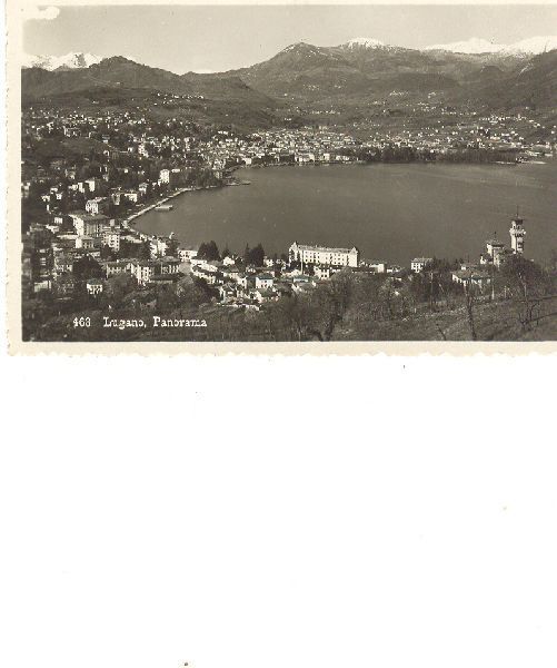 Cartoline postali: Lugano - Panorama + ca. 1925 – Usato da Emmenbrücke venduto da teestube