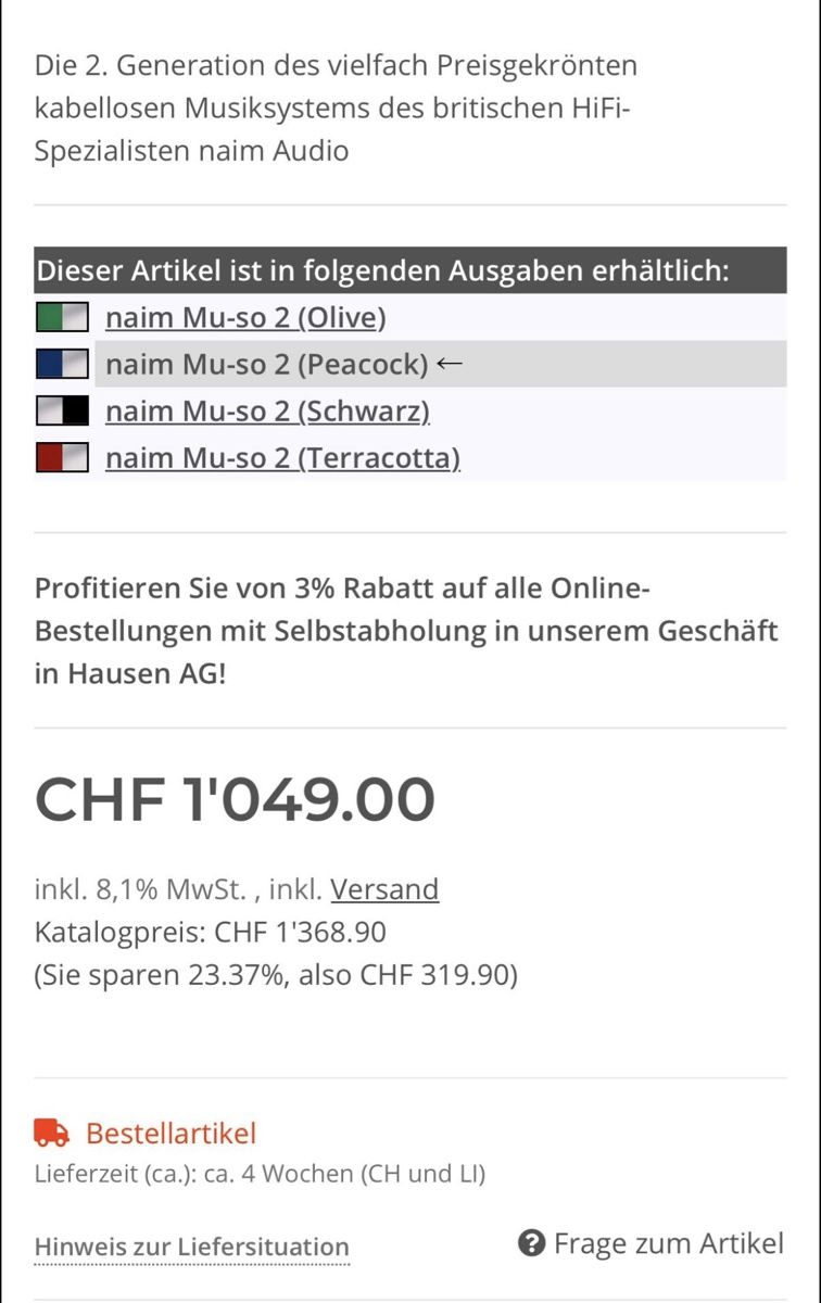 Naim Casse acustiche: Lautsprecher Naim - Mu-so 2 – Usato da Zürich venduto da Peban1 5