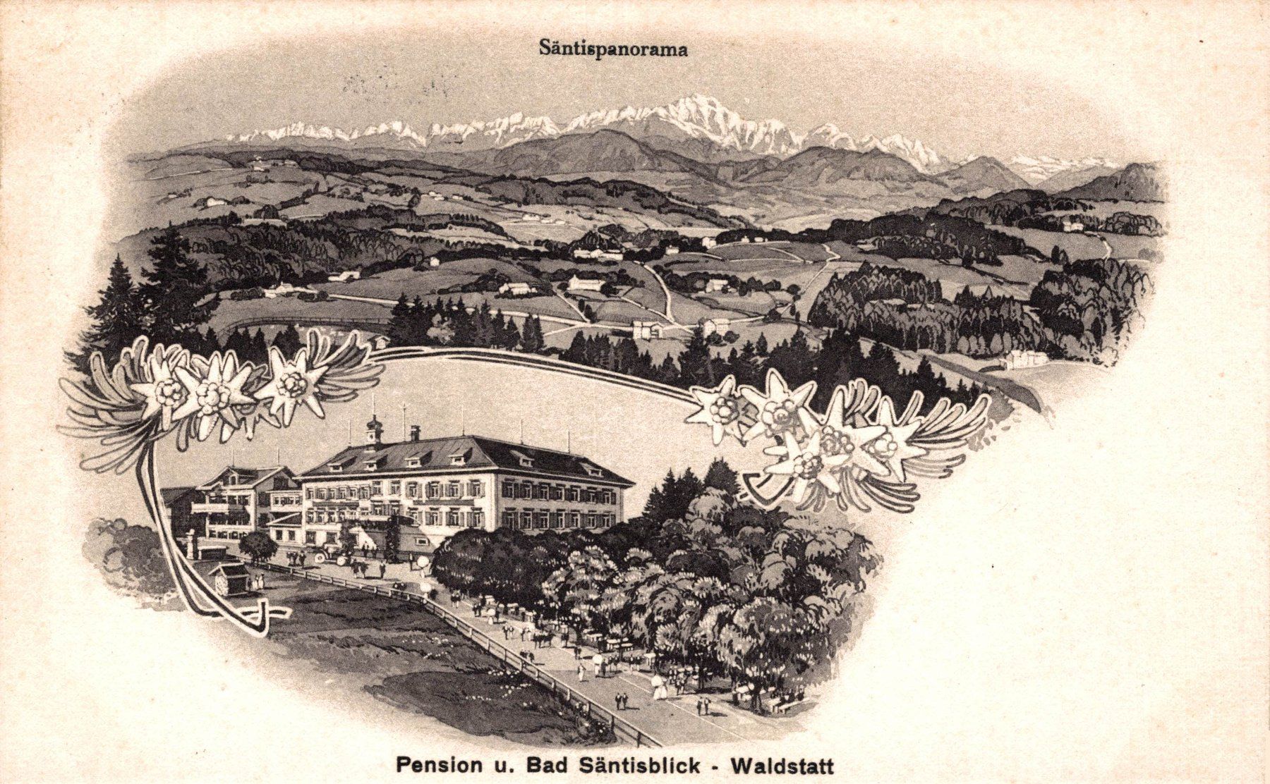 Cartoline postali: Pension und Bad Säntisblick - Waldstatt – Usato da Bronschhofen venduto da Astore