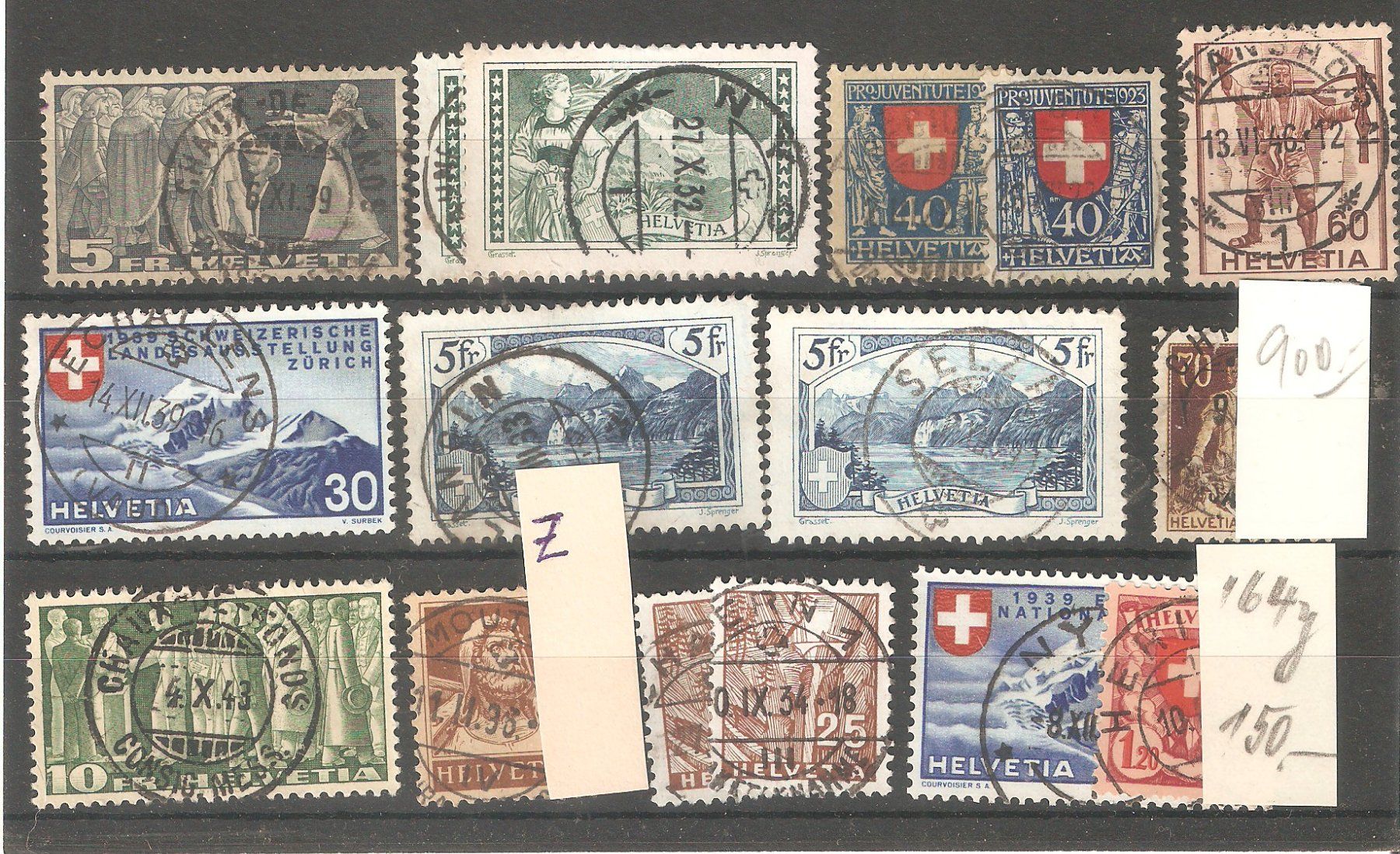 Alle Briefmarken: Los 16 gute Werte gest. – Gebraucht aus Lausanne von Whorvath