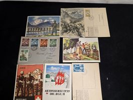 Militär Briefmarken , WK II, Schweizer Armee, Briefe