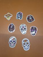 Dia de los Muertos Aufkleber, Sticker Totenkopf, 8 Stk.