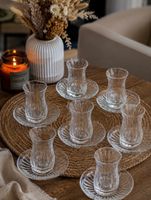 Lot de 7 verres à thé oriental avec sous-tasses