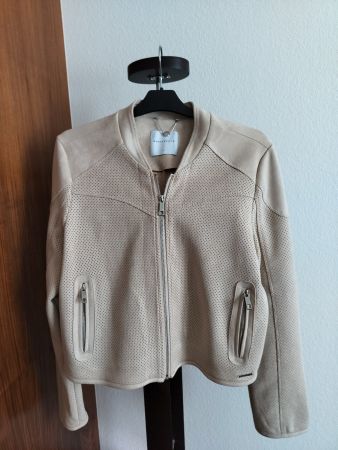 Leichte Uebergangsjacke in Wildlederoptik beige Grösse 42