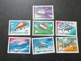 1987 Mongolei Helikopter Serie Lot **  (A633)