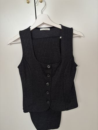 Zara Damen Set Weste und Hose gestreift Grösse M