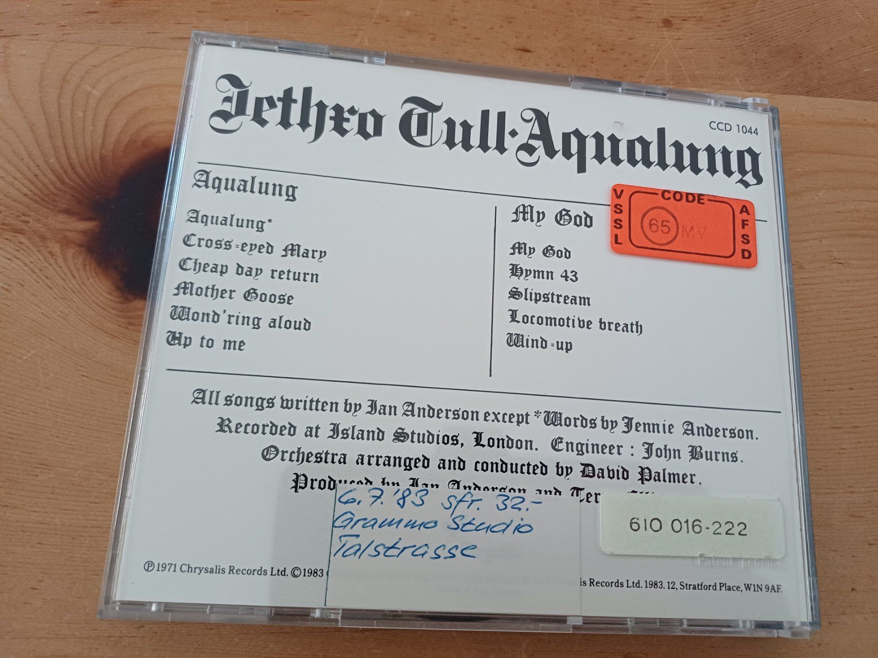 CD: Jethro Tull - Aqualung (Top Erstpressung!) – Usato da Jona venduto da Rreto71 3