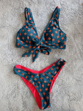 MAILLOT DE BAIN 2 PIÈCES MOTIFS VINTAGE S