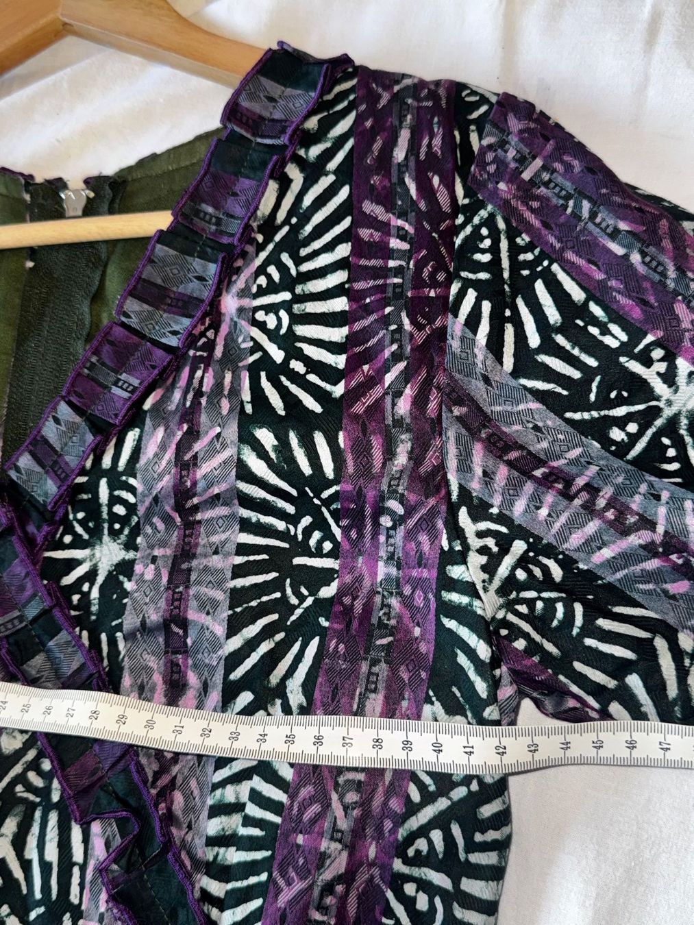 Vestiti: Robe VINTAGE imprimée violette et verte taille 12 – Usato da Ovronnaz venduto da Etagne68 3