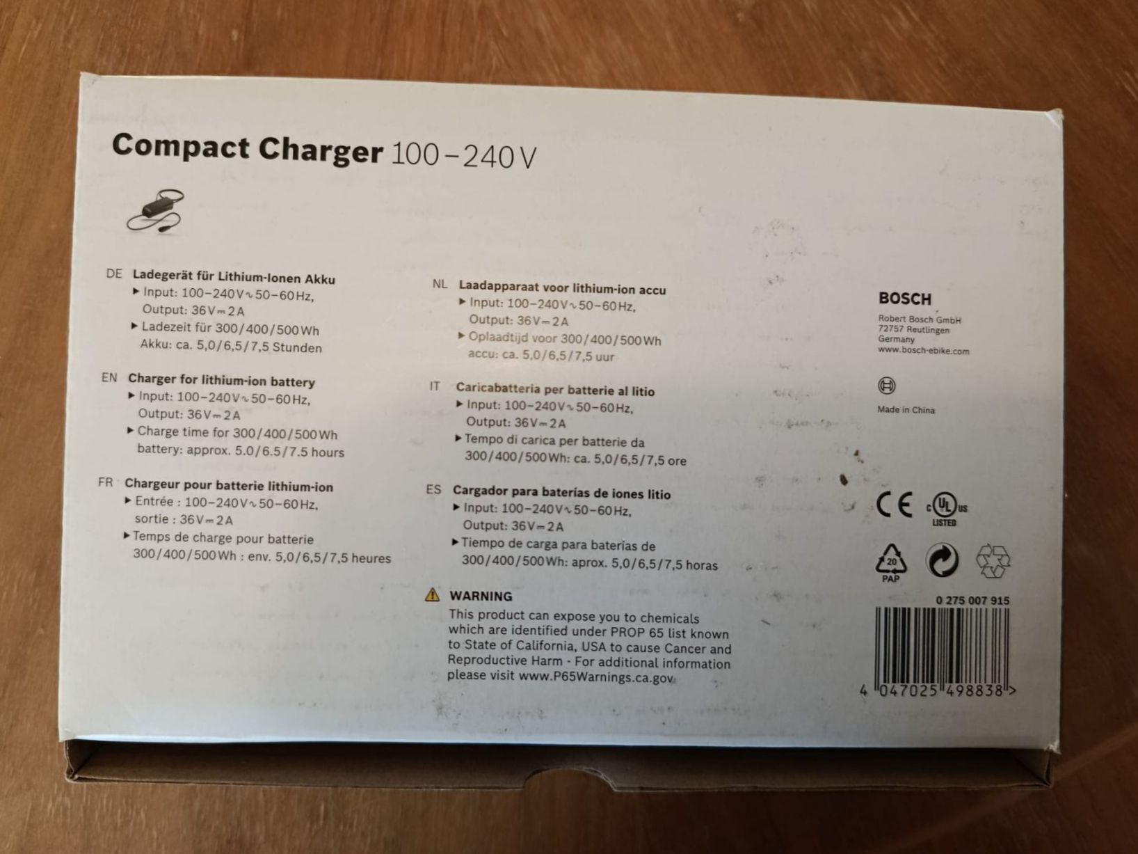 Bosch Chargeurs: Bosch eBike Systems Compact Charger BCS230 – D'occasion à Derendingen par nimbatus 2