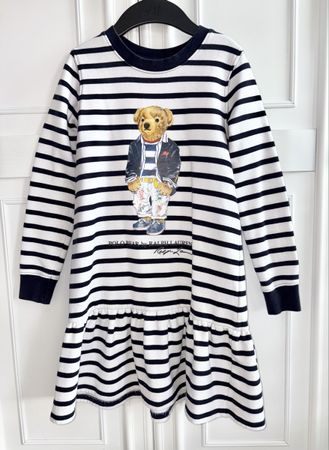 Ralph Lauren girls Polo bear sweater dress 8 10 Y 140 cm NEW
