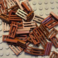 Lego 52x   Platte 1x2 mit Gitter (2412) braun