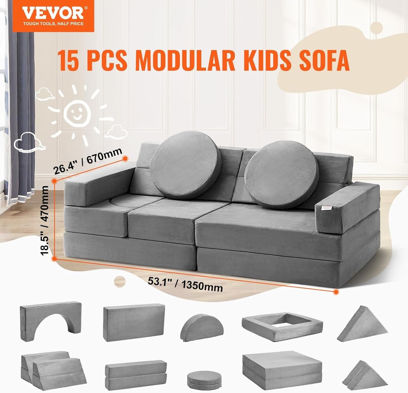 Liegen & Liegestühle: VEVOR 15 in 1 Kindersofa – Neu und originalverpackt aus Bottighofen von zaap 3
