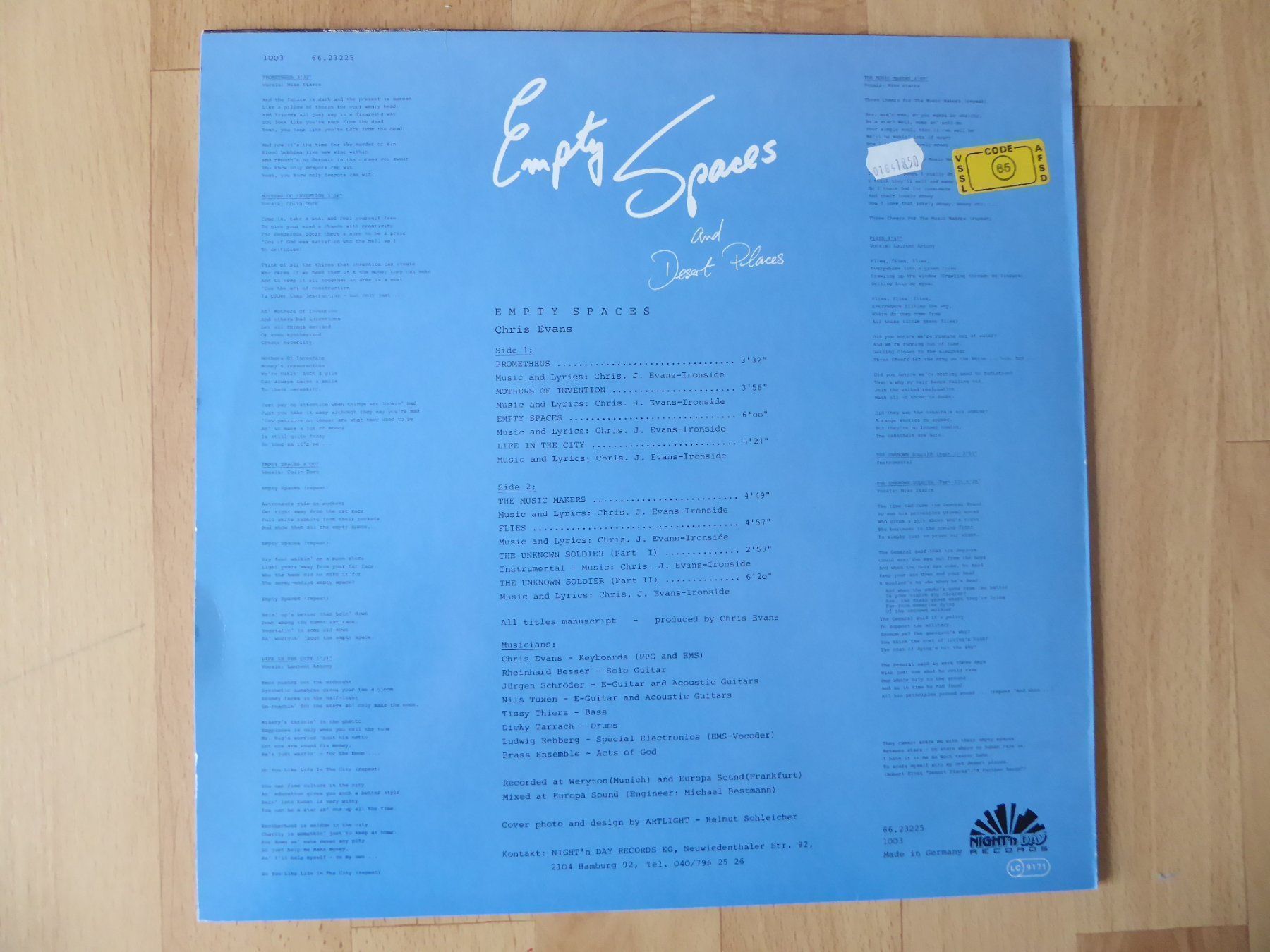 Vinyles: Chris Evans - Empty Spaces – D'occasion à Aeugst am Albis par Drayprescot 1